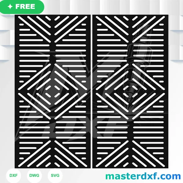 Diagonal Chevron Diamond DXF Panel for CNC Modern Doors DXF File